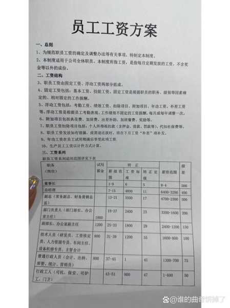 家电员工工资薪酬方案怎么写