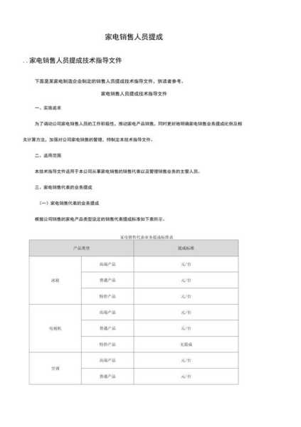 家电销售怎么提成
