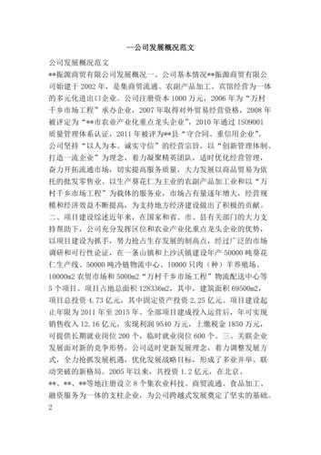 公司发展概况怎么写