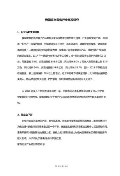 家电行业简介怎么写
